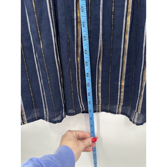 Adelyn Rae Boho Chic Nina Cotton Midi Dress Navy Blue Xlarge Classic With Pocket - Picture 6 of 12